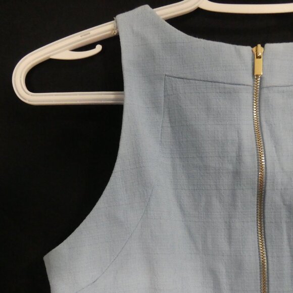 ANN TAYLOR | size 0 | Elegant Light Blue Knee Length Dress | Zip Back Closure - Picture 9 of 14